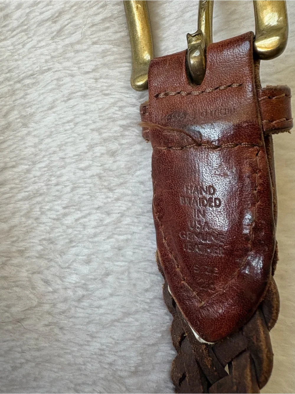 Women’s Braided Leather Belt - Brown